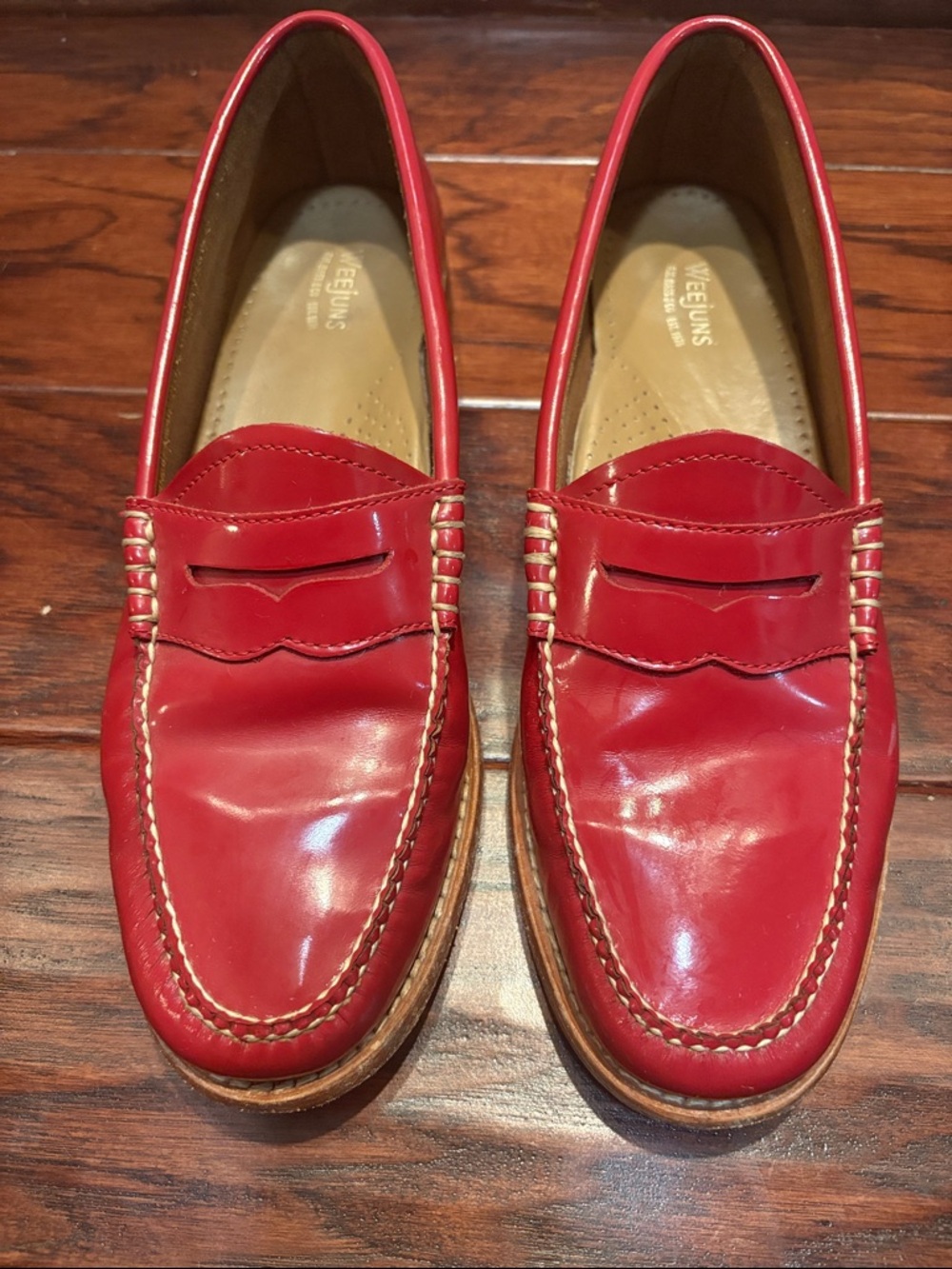 Red Whitney Weejuns Patent Leather Penny Loafer - Picture 3 of 6